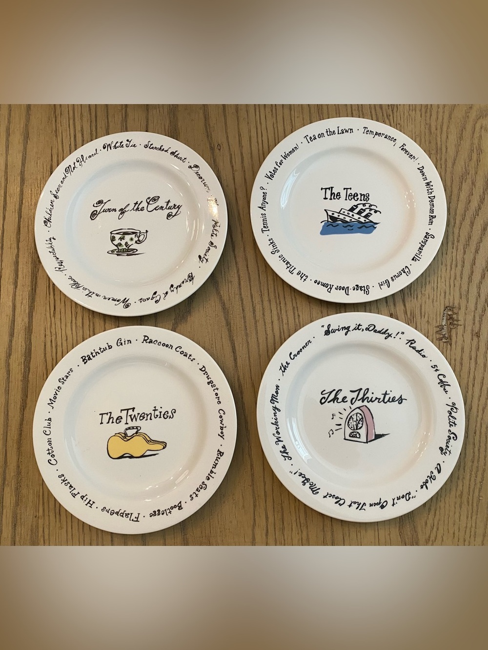 Pottery Barn Millennium Plates - Turn of the Century, 10s, 20s, 30s - set of 4